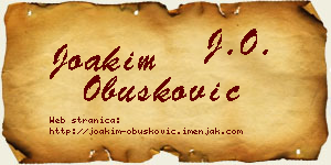 Joakim Obušković vizit kartica